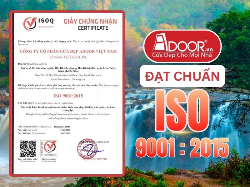 Chứng nhận ISO minh chứng Adoor uy tín phục vụ Gia Nghĩa
