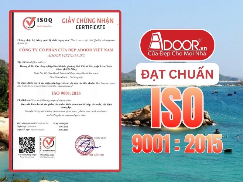 Chứng nhận ISO minh chứng Adoor uy tín phục vụ Hạ Long