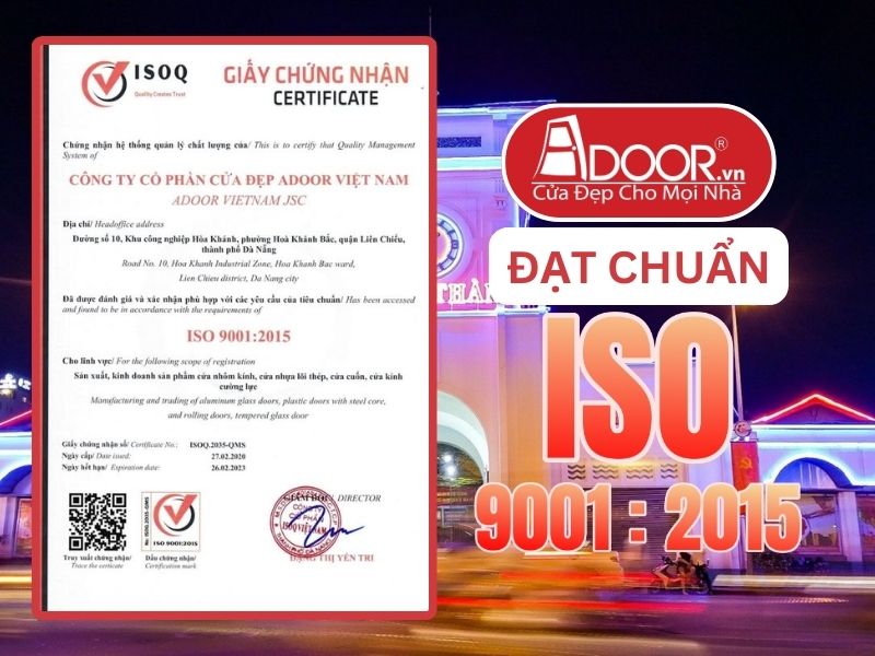 Chứng nhận ISO minh chứng Adoor uy tín phục vụ Hồ Chí Minh