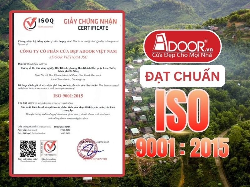 Chứng nhận ISO minh chứng Adoor uy tín phục vụ Quảng Nam