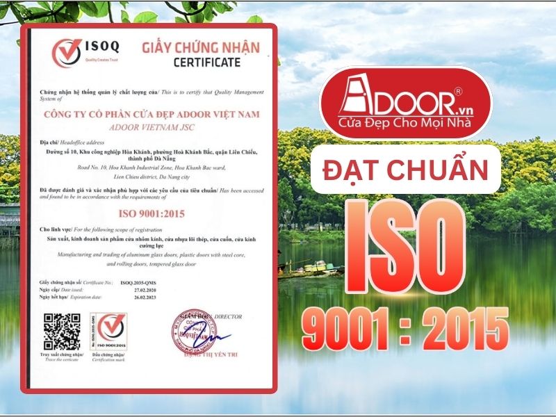 Chứng nhận ISO minh chứng Adoor uy tín phục vụ Tam Kỳ