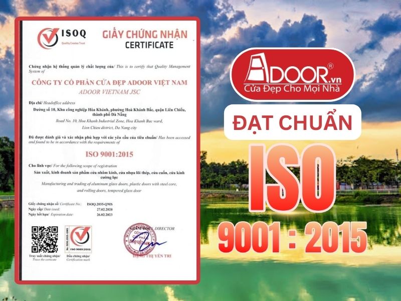 Chứng nhận ISO minh chứng Adoor uy tín phục vụ Thuận An