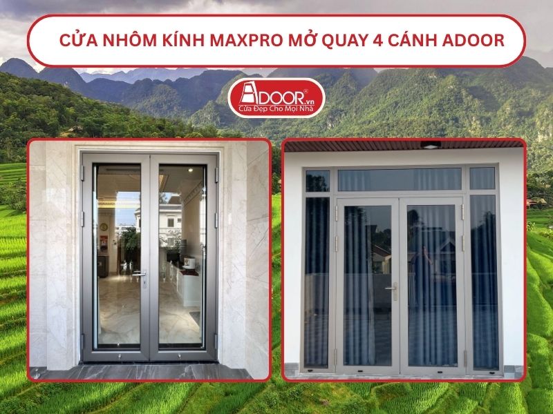 Cửa Nhôm Kính MaxPro Mở Quay 2 Cánh Adoor Tại Thanh Hóa