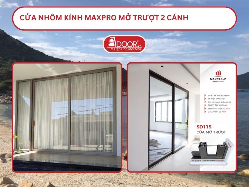 Cửa Nhôm Kính MaxPro Mở Trượt 2 Cánh Adoor Tại Cam Ranh