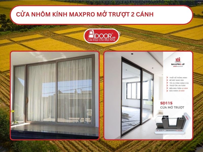 Cửa Nhôm Kính MaxPro Mở Trượt 2 Cánh Adoor Tại Cao Lãnh