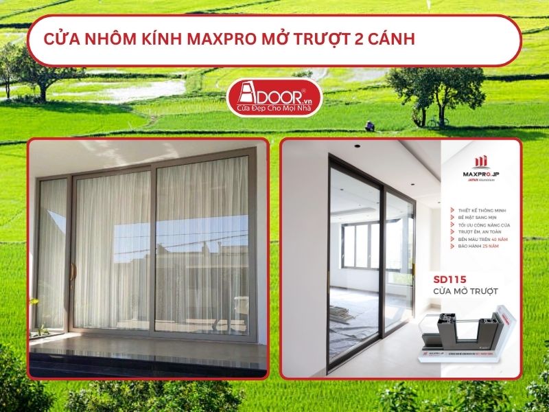 Cửa Nhôm Kính MaxPro Mở Trượt 2 Cánh Adoor Tại Châu Đốc