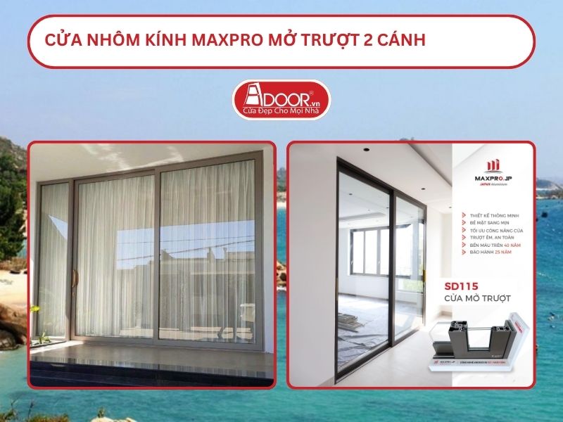 Cửa Nhôm Kính MaxPro Mở Trượt 2 Cánh Adoor Tại Hạ Long