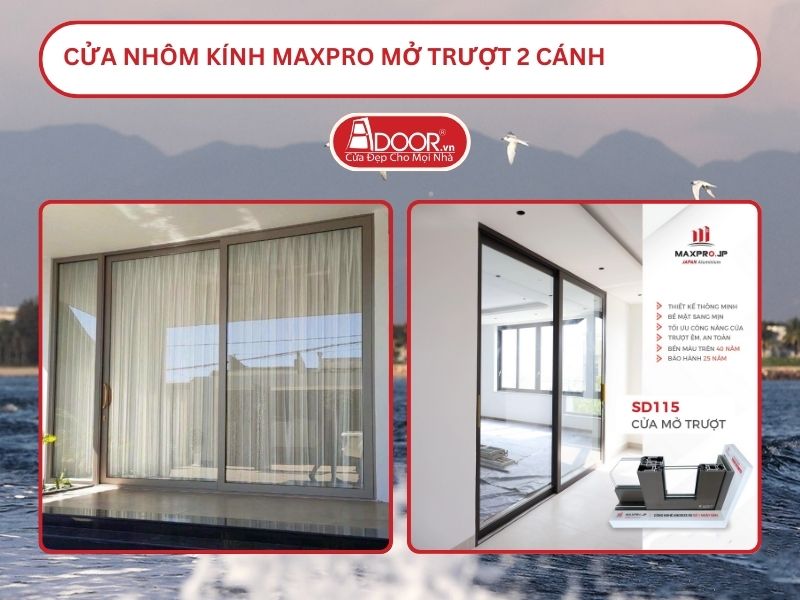 Cửa Nhôm Kính MaxPro Mở Trượt 2 Cánh Adoor Tại Quảng Nam