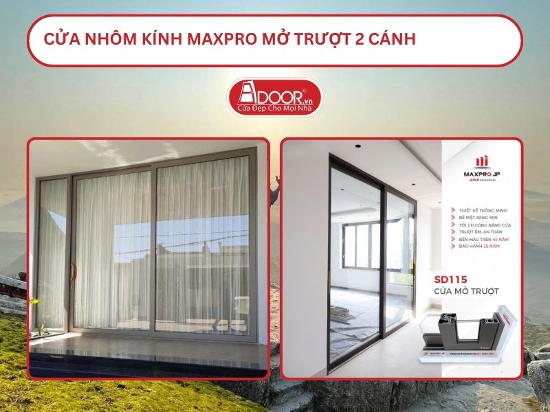 Cửa Nhôm Kính MaxPro Mở Trượt 2 Cánh Adoor Tại Quảng Ninh