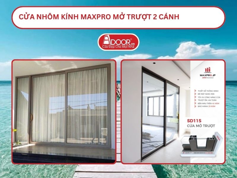 Cửa Nhôm Kính MaxPro Mở Trượt 2 Cánh Adoor Tại Rạch Giá