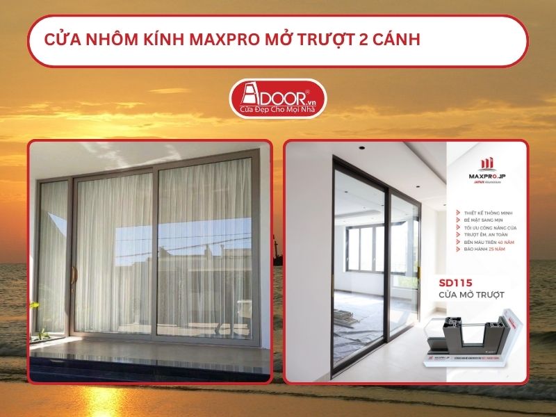 Cửa Nhôm Kính MaxPro Mở Trượt 2 Cánh Adoor Tại Sầm Sơn