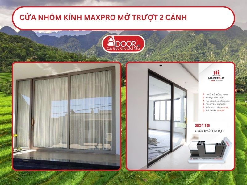 Cửa Nhôm Kính MaxPro Mở Trượt 2 Cánh Adoor Tại Thanh Hóa