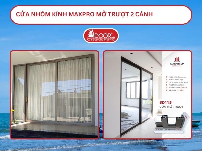 Cửa Nhôm Kính MaxPro Mở Trượt 2 Cánh Adoor Tại Trà Vinh