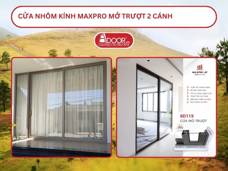 Cửa Nhôm Kính MaxPro Mở Trượt 2 Cánh Adoor Tại Uông Bí