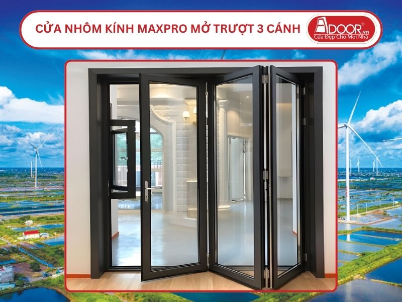 Cửa Nhôm Kính MaxPro Mở Xếp Trượt 3 Cánh Adoor Tại Bạc Liêu