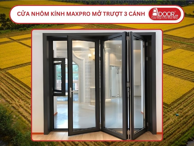 Cửa Nhôm Kính MaxPro Mở Xếp Trượt 3 Cánh Adoor Tại Cao Lãnh