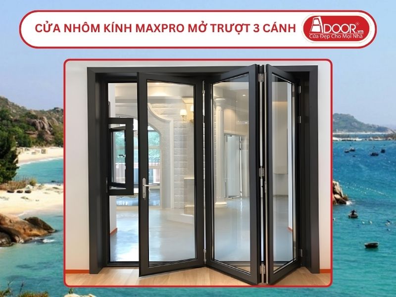 Cửa Nhôm Kính MaxPro Mở Xếp Trượt 3 Cánh Adoor Tại Hạ Long