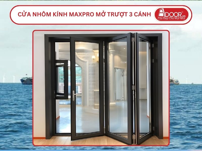 Cửa Nhôm Kính MaxPro Mở Xếp Trượt 3 Cánh Adoor Tại Móng Cái