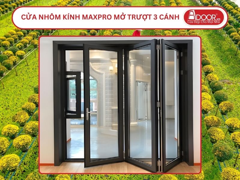 Cửa Nhôm Kính MaxPro Mở Xếp Trượt 3 Cánh Adoor Tại Sa Đéc