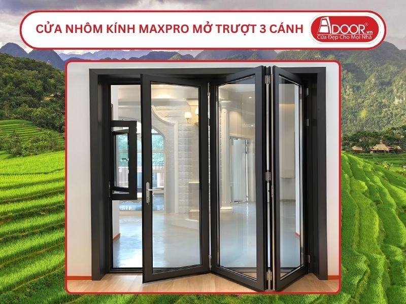Cửa Nhôm Kính MaxPro Mở Xếp Trượt 3 Cánh Adoor Tại Thanh Hóa