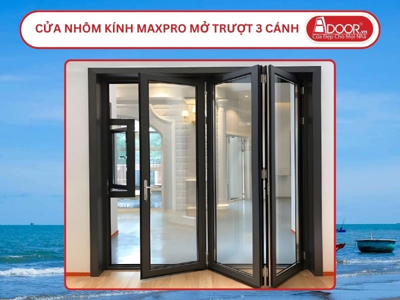 Cửa Nhôm Kính MaxPro Mở Xếp Trượt 3 Cánh Adoor Tại Trà Vinh