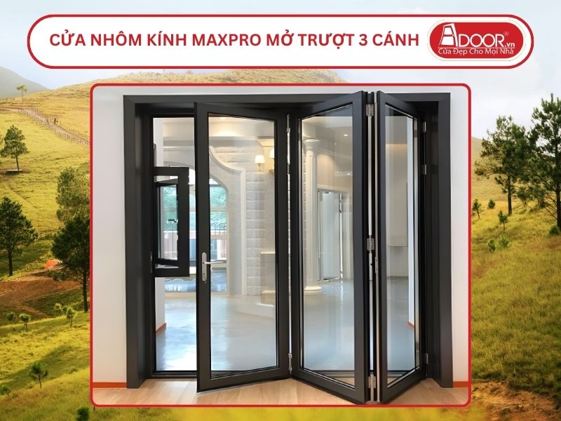 Cửa Nhôm Kính MaxPro Mở Xếp Trượt 3 Cánh Adoor Tại Uông Bí