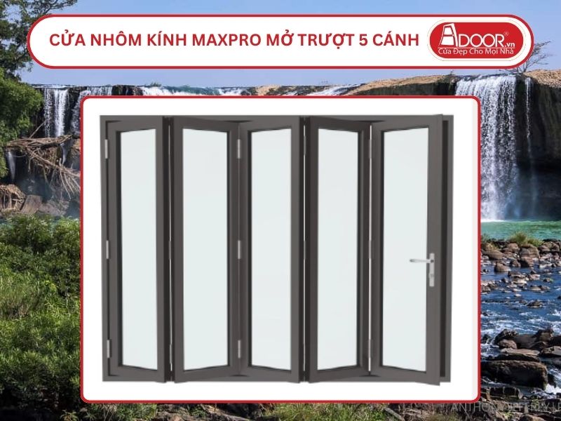 Cửa Nhôm Kính MaxPro Mở Xếp Trượt 5 Cánh Adoor Tại Buôn Ma Thuột