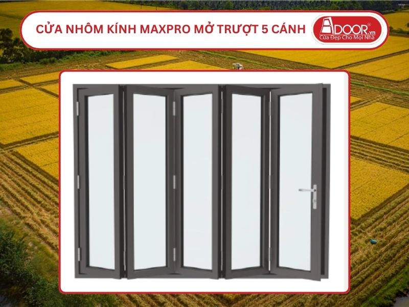 Cửa Nhôm Kính MaxPro Mở Xếp Trượt 5 Cánh Adoor Tại Cao Lãnh
