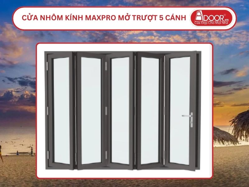 Cửa Nhôm Kính MaxPro Mở Xếp Trượt 5 Cánh Adoor Tại Đồng Hới