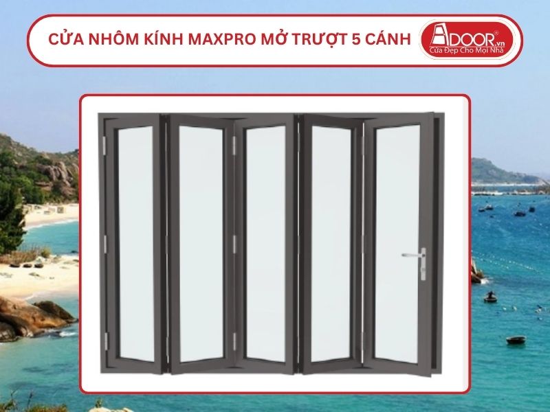 Cửa Nhôm Kính MaxPro Mở Xếp Trượt 5 Cánh Adoor Tại Hạ Long