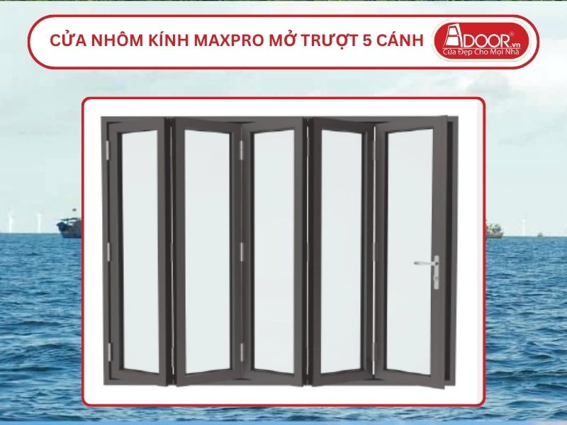 Cửa Nhôm Kính MaxPro Mở Xếp Trượt 5 Cánh Adoor Tại Móng Cái