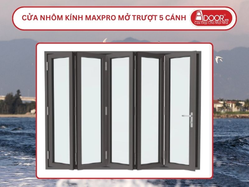 Cửa Nhôm Kính MaxPro Mở Xếp Trượt 5 Cánh Adoor Tại Quảng Nam