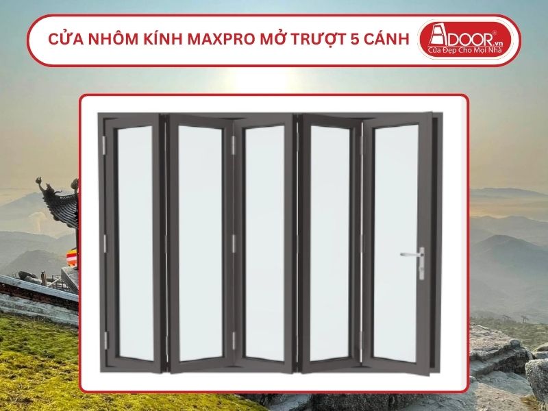 Cửa Nhôm Kính MaxPro Mở Xếp Trượt 5 Cánh Adoor Tại Quảng Ninh