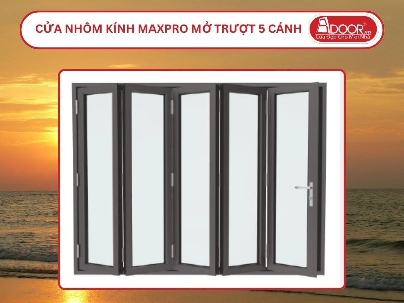 Cửa Nhôm Kính MaxPro Mở Xếp Trượt 5 Cánh Adoor Tại Sầm Sơn