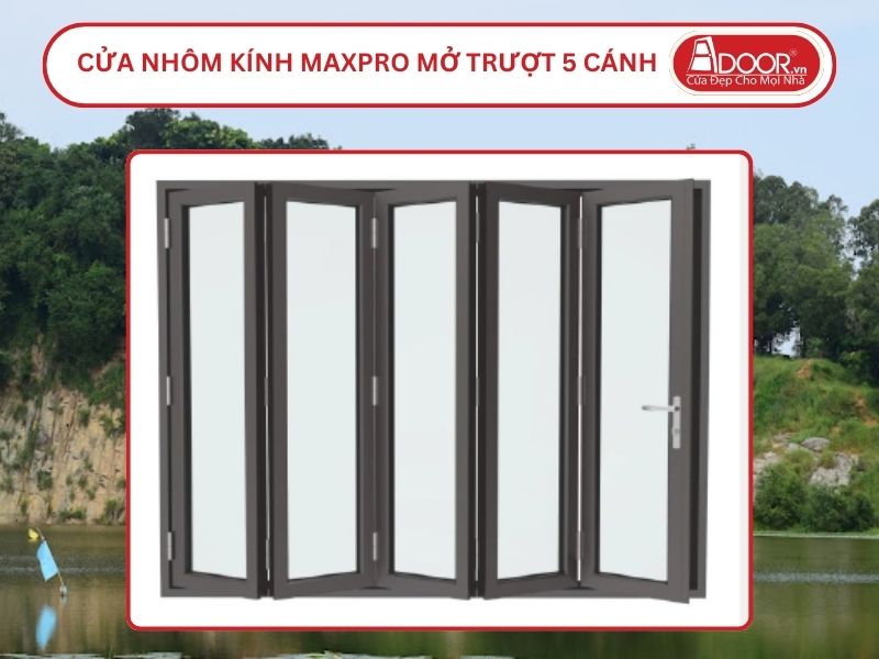 Cửa Nhôm Kính MaxPro Mở Xếp Trượt 5 Cánh Adoor Tại Tân Uyên