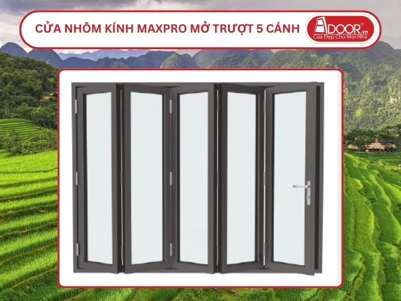 Cửa Nhôm Kính MaxPro Mở Xếp Trượt 5 Cánh Adoor Tại Thanh Hóa
