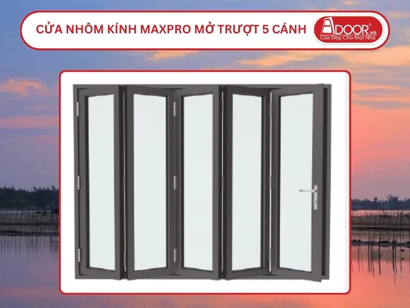 Cửa Nhôm Kính MaxPro Mở Xếp Trượt 5 Cánh Adoor Tại Thuận An
