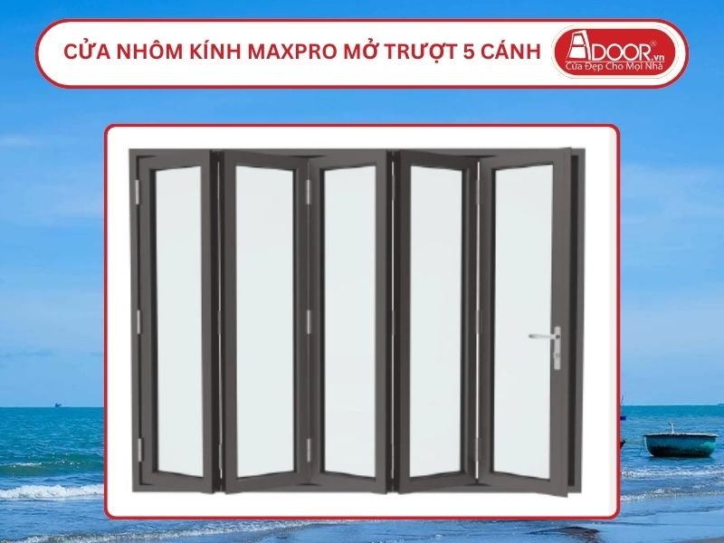 Cửa Nhôm Kính MaxPro Mở Xếp Trượt 5 Cánh Adoor Tại Trà Vinh