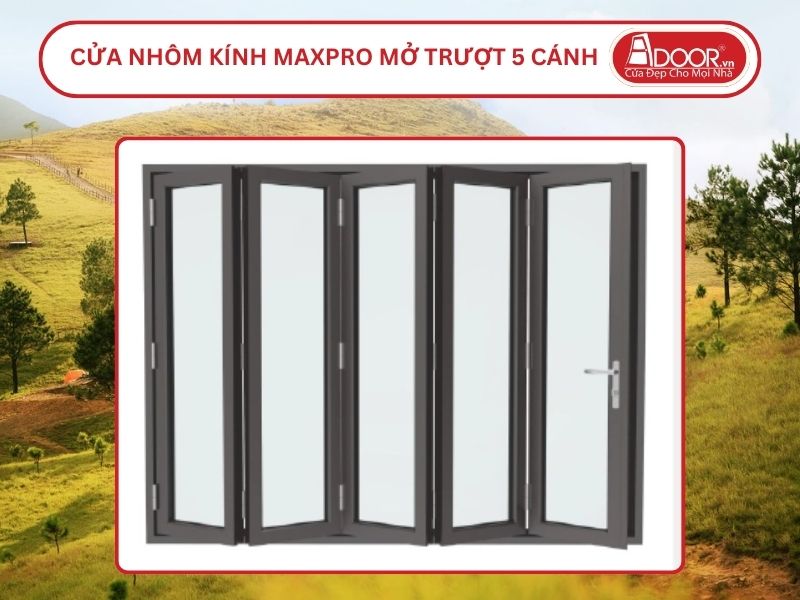 Cửa Nhôm Kính MaxPro Mở Xếp Trượt 5 Cánh Adoor Tại Uông Bí