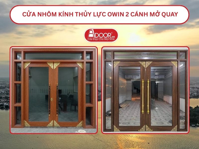 Cửa nhôm kính thủy lực Owin 2 cánh mở quay tại Long Xuyên Cửa nhôm kính thủy lực Owin 2 cánh mở quay tại Long Xuyên