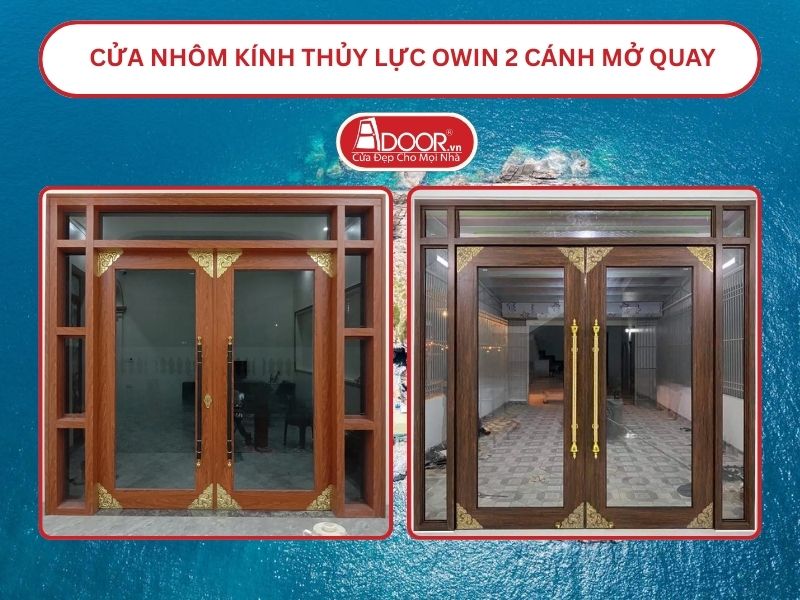 Cửa nhôm kính thủy lực Owin 2 cánh mở quay tại Nha Trang Cửa nhôm kính thủy lực Owin 2 cánh mở quay tại Nha Trang