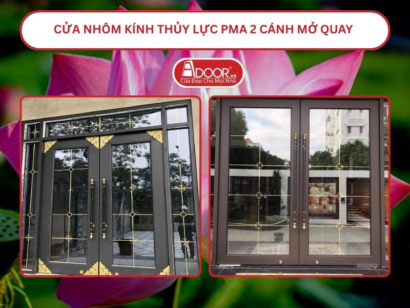 Cửa nhôm kính thủy lực PMA 2 cánh mở quay tại Cao Lãnh