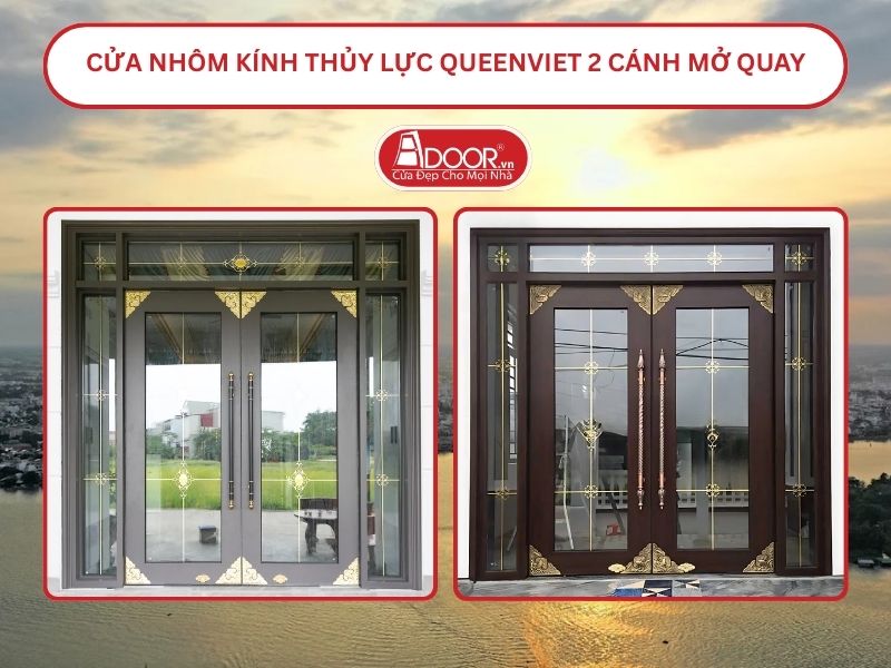 Cửa nhôm kính thủy lực QueenViet 2 cánh mở quay tại Long Xuyên Cửa nhôm kính thủy lực QueenViet 2 cánh mở quay tại Long Xuyên