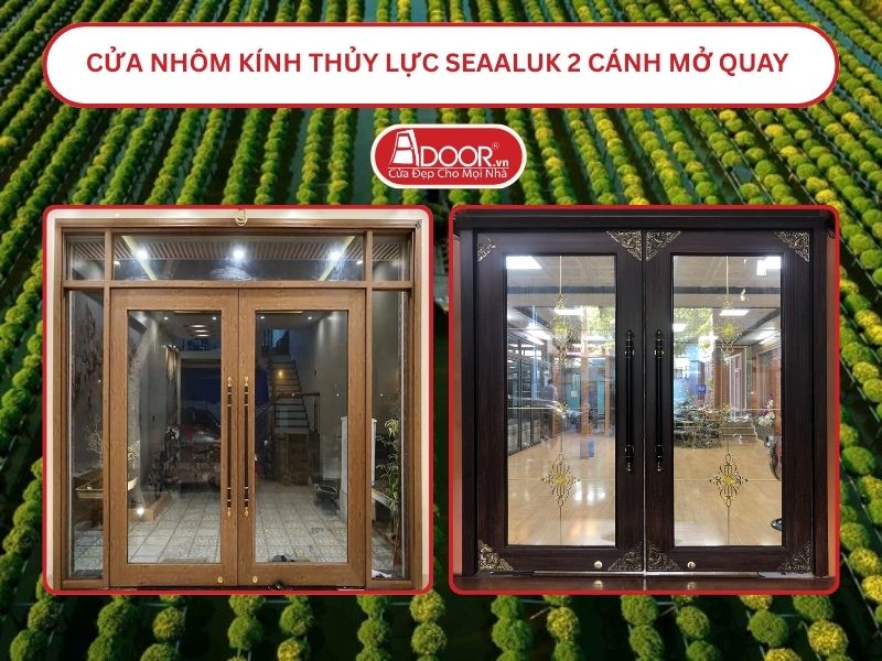 Cửa nhôm kính thủy lực SeaAluk 2 cánh mở quay tại Sa Đéc