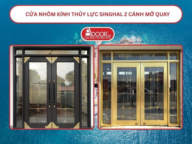 Cửa nhôm kính thủy lực Singhal cửa đi 2 cánh mở quay tại Nha Trang Cửa nhôm kính thủy lực Singhal cửa đi 2 cánh mở quay tại Nha Trang