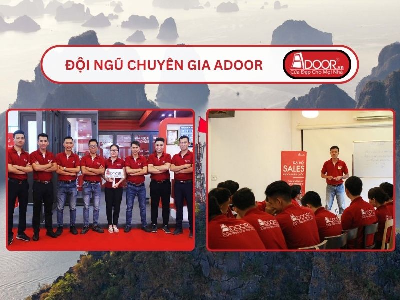 Đội ngũ Adoor chuyên nghiệp phục vụ khách hàng tại Cẩm Phả