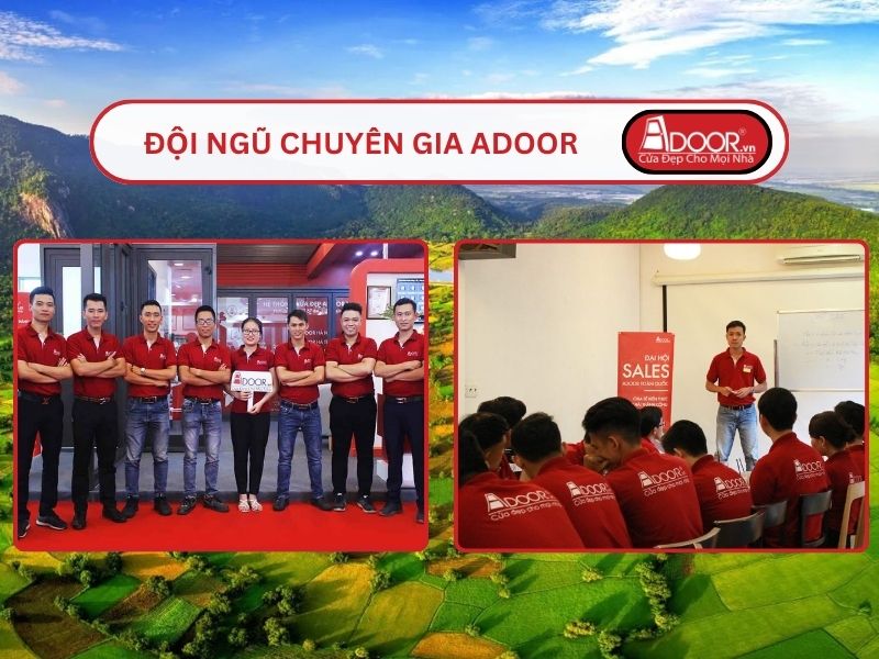 Đội ngũ Adoor chuyên nghiệp phục vụ khách hàng tại Long Xuyên