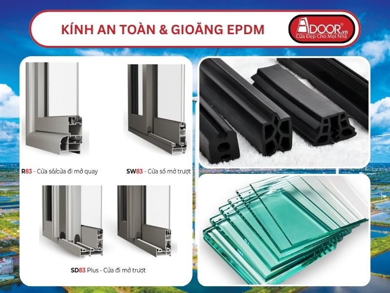 Kính An Toàn Và Gioăng EPDM Kín Khít Đi Kèm Cửa Nhôm Kính MaxPro Adoor Tại Bạc Liêu