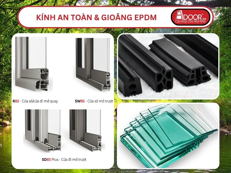 Kính An Toàn Và Gioăng EPDM Kín Khít Đi Kèm Cửa Nhôm Kính MaxPro Adoor Tại Đồng Xoài