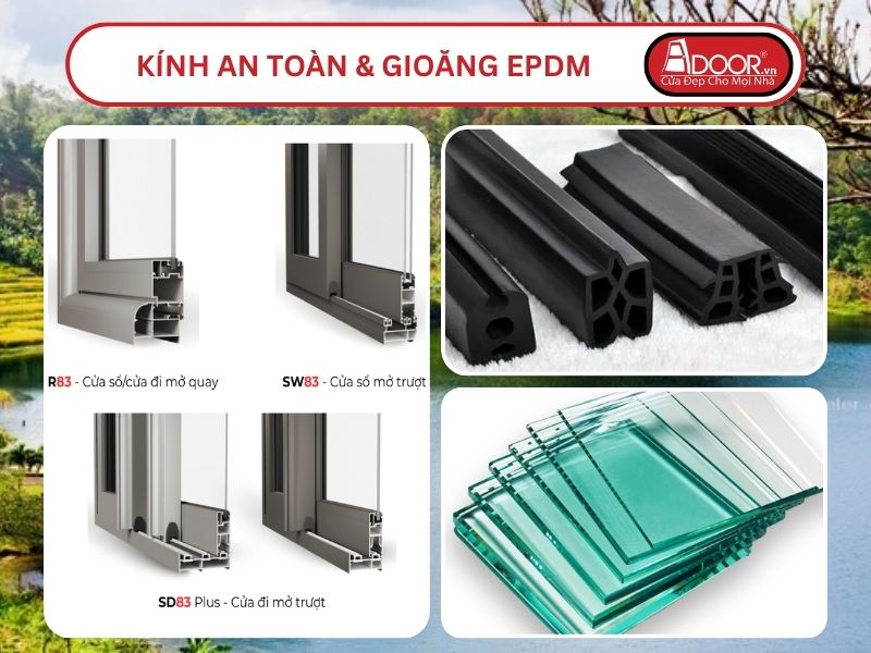 Kính An Toàn Và Gioăng EPDM Kín Khít Đi Kèm Cửa Nhôm Kính MaxPro Adoor Tại Gia Lai
